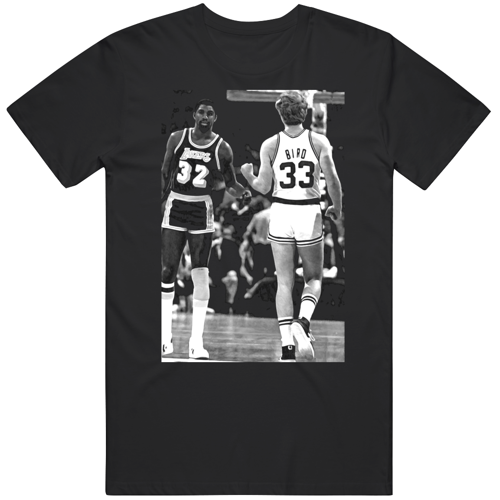 Magic Johnson and Larry Bird Basketball T-Shirt (as1, Alpha, x_s