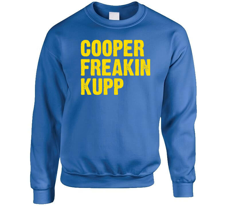 500 Level Men's Cooper Kupp Los Angeles Rams Cartoon Blue Player T-Shirt, M / Blue