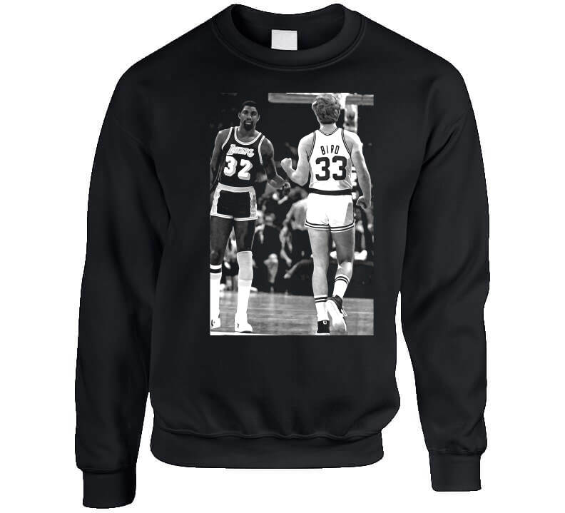 LaLaLandTshirts Showtime Lake Show Magic Johnson Larry Bird Legends Basketball Fan V2 T Shirt Crewneck Sweatshirt / Black / 3 X-Large