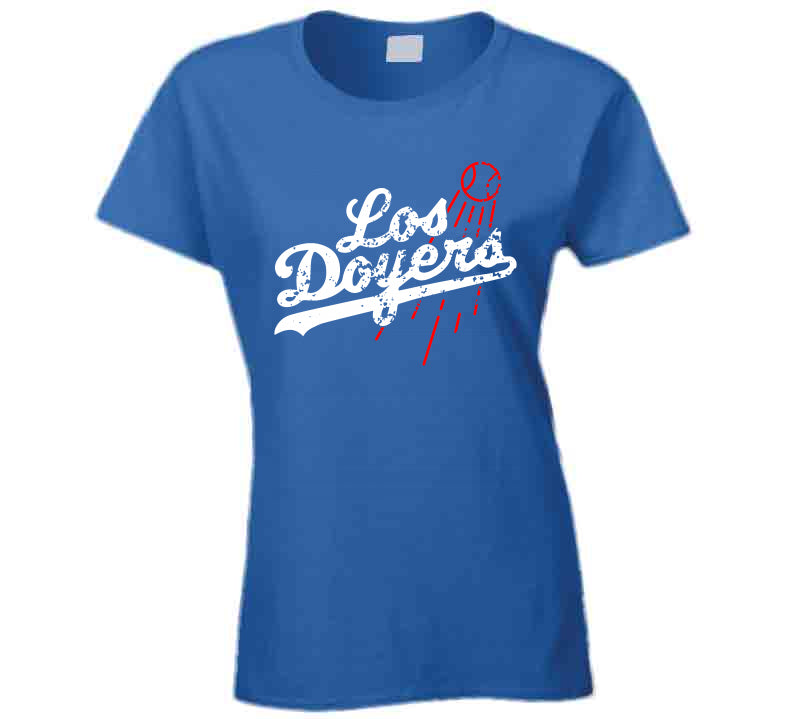 LaLaLandTshirts Los Doyers La Baseball Fan V2 T Shirt Long Sleeve / Royal Blue / 3 X-Large