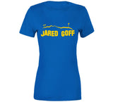 Jared Goff Hollywood Sign La Football Team Fan T Shirt