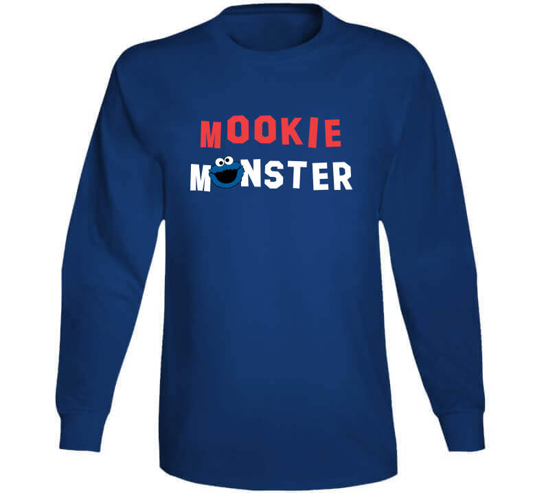 LaLaLandTshirts Mookie Betts Mookie Monster Los Angeles Baseball Fan T Shirt Long Sleeve / Royal Blue / Large