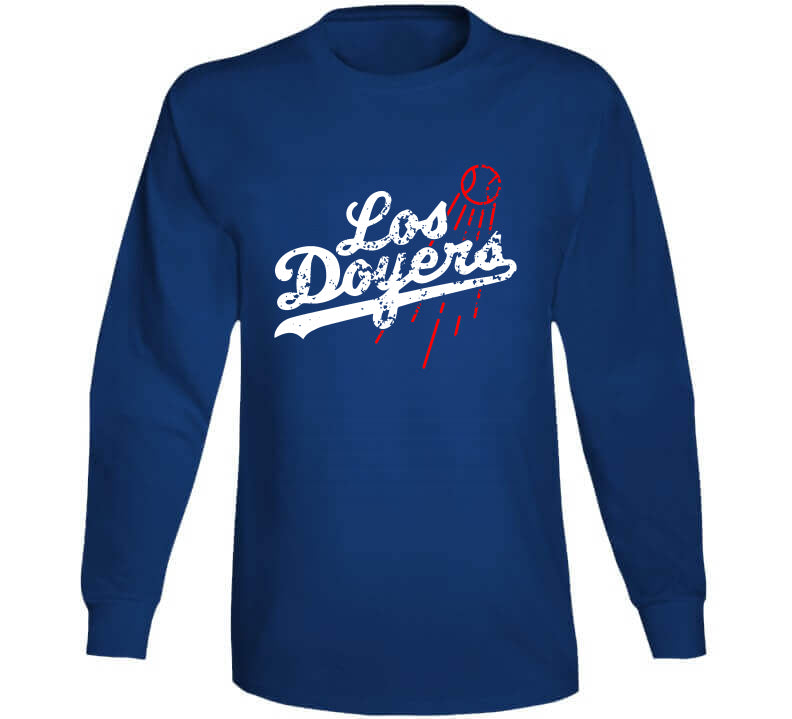 LaLaLandTshirts Los Doyers La Baseball Fan V2 T Shirt Long Sleeve / Royal Blue / 3 X-Large