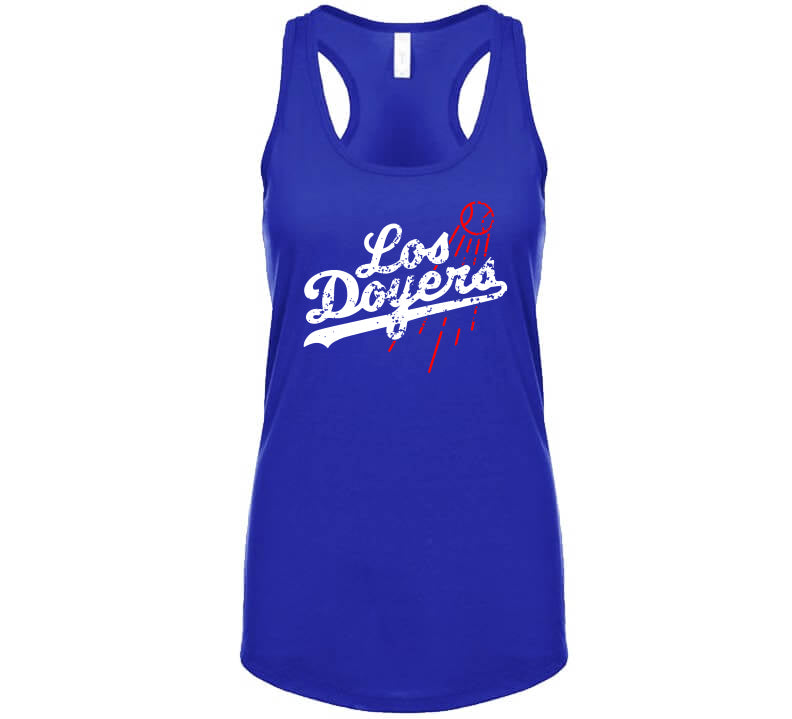 Los Doyers La Baseball Fan T Shirt Ladies Premium / White / 2 X-Large