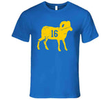 Jared Goff 16 Bighorn Distressed La Football Fan T Shirt